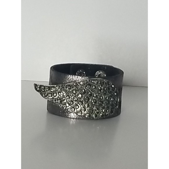 Unbranded Jewelry - New Angel Wing Leather Bracelet Silver Tone Metal Adjustable